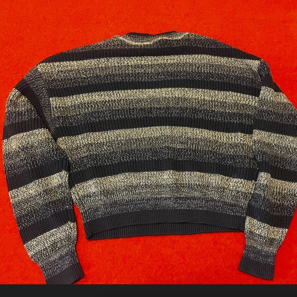 Retro blue pastel striped ribbed cropped sweater NWT - Picture 8 of 9